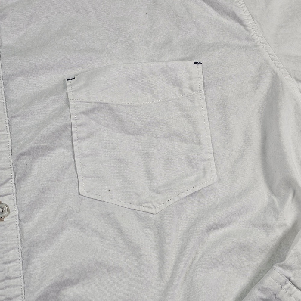Carbon2cobalt Shirt Mens 2XL White Cotton Button Up Long Sleeve Chambray Casual - Picture 5 of 13